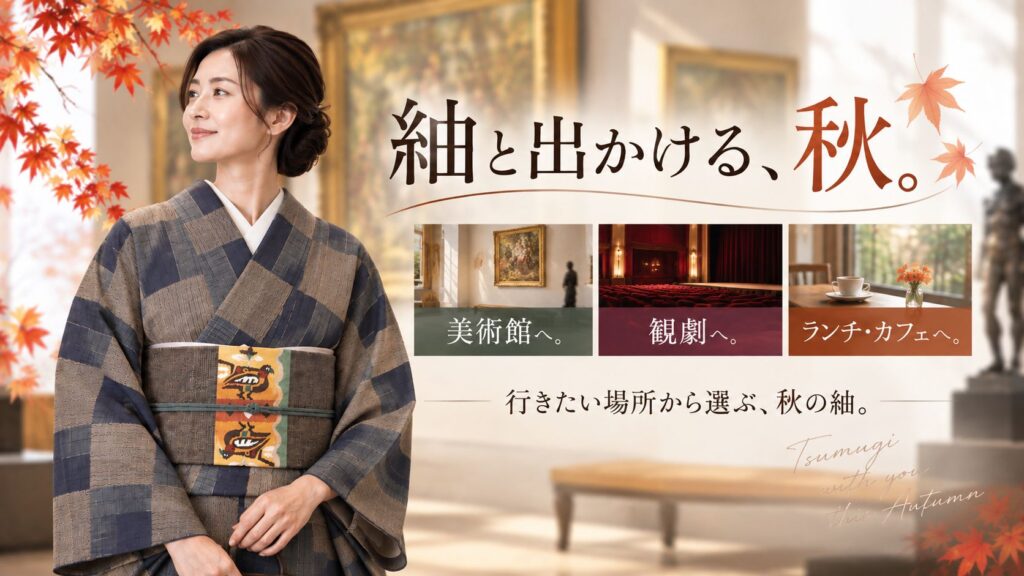 紬と出かける、秋。｜美術館・観劇・ランチに着たい秋の紬
